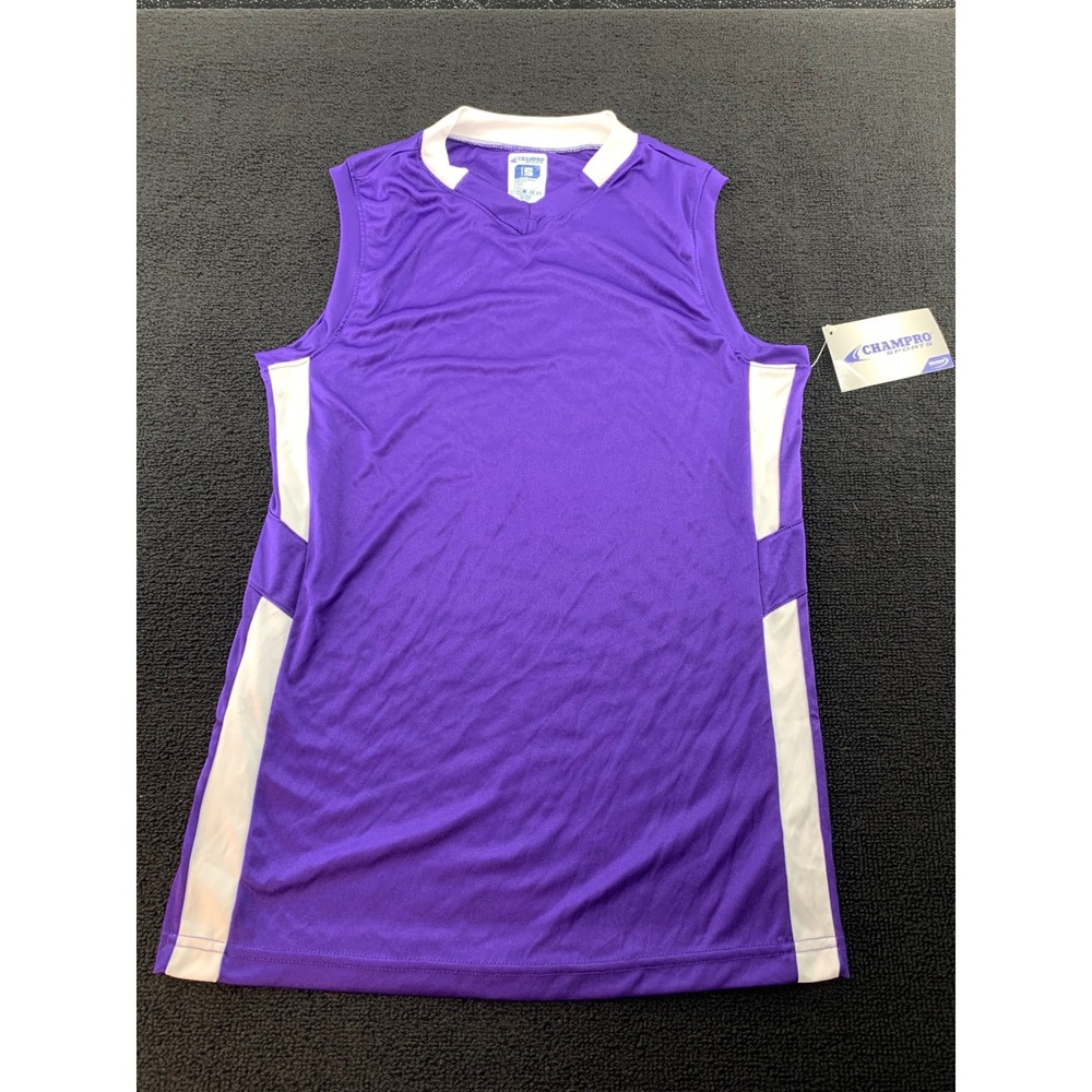 CHAMPPRO‎ Sports Women's Purple White Athletic Sleeveless Jersey Shirt Size S